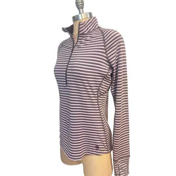 Mountain Hardwear Butterlicious Stripe 1/2 Zip Top Light Purple Striped Small - Picture 2 of 5